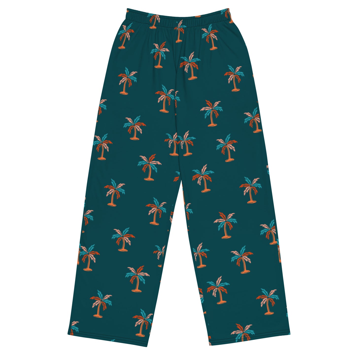 Palm Trees unisex wide-leg pants, Casual Summer Pants, Cruising Pants