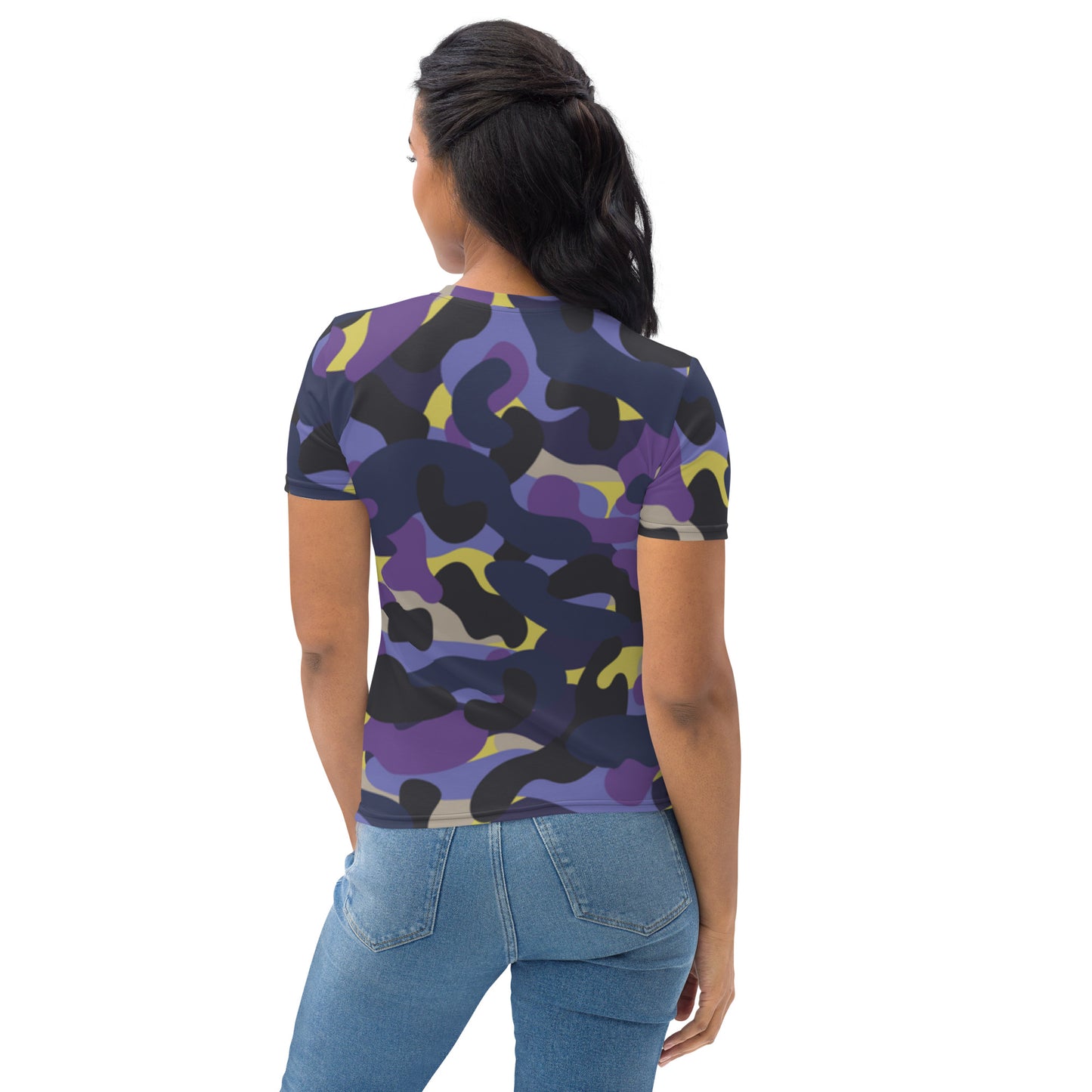 Women's Purple Camo T-shirt, Artistic Camo Shirt