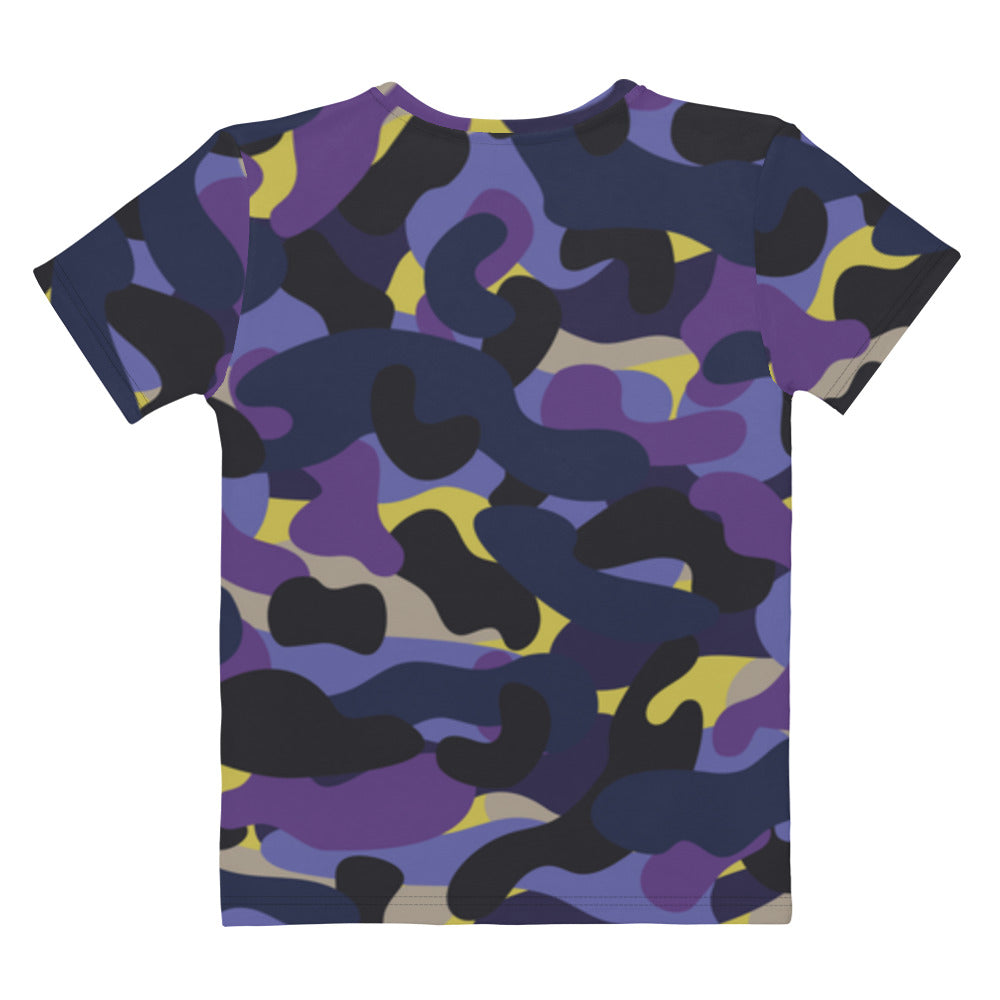 Women's Purple Camo T-shirt, Artistic Camo Shirt