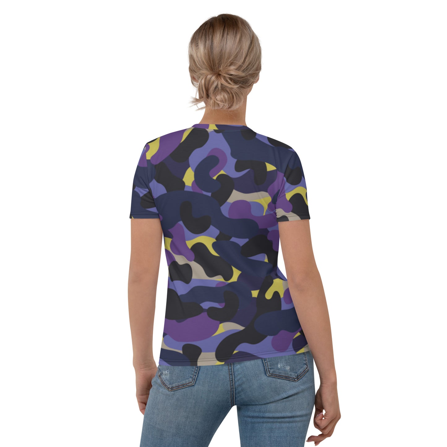 Women's Purple Camo T-shirt, Artistic Camo Shirt