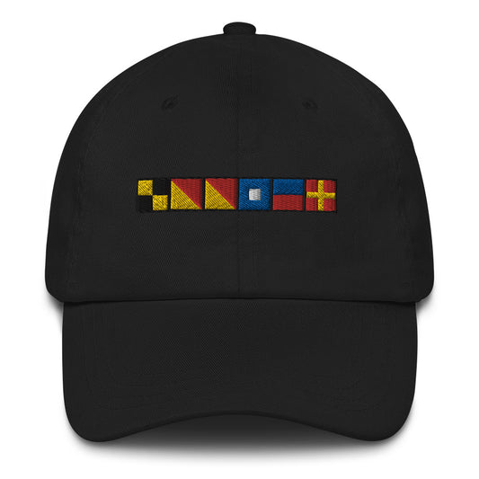 Looper Spelled out With Nautical Signal (semaphore) Flags Dad hat, Great Loop Hat