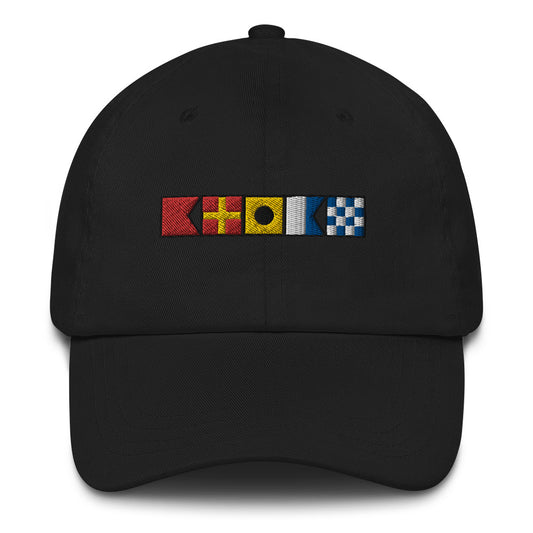 Brian spelled out with Embroidered Nautical Signal Flags Dad hat, Semaphore Flags Cap