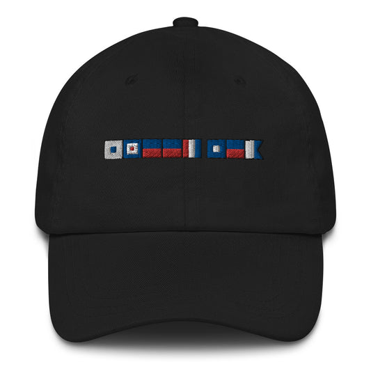 Sweet Pea spelled out with nautical flags Dad hat