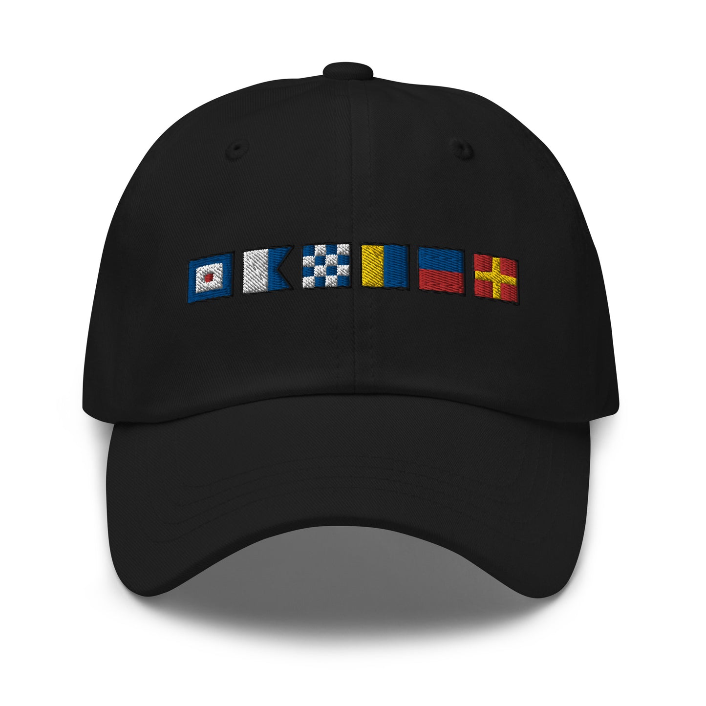 WANKER spelled out with Embroidered Nautical Signal Flags Dad hat