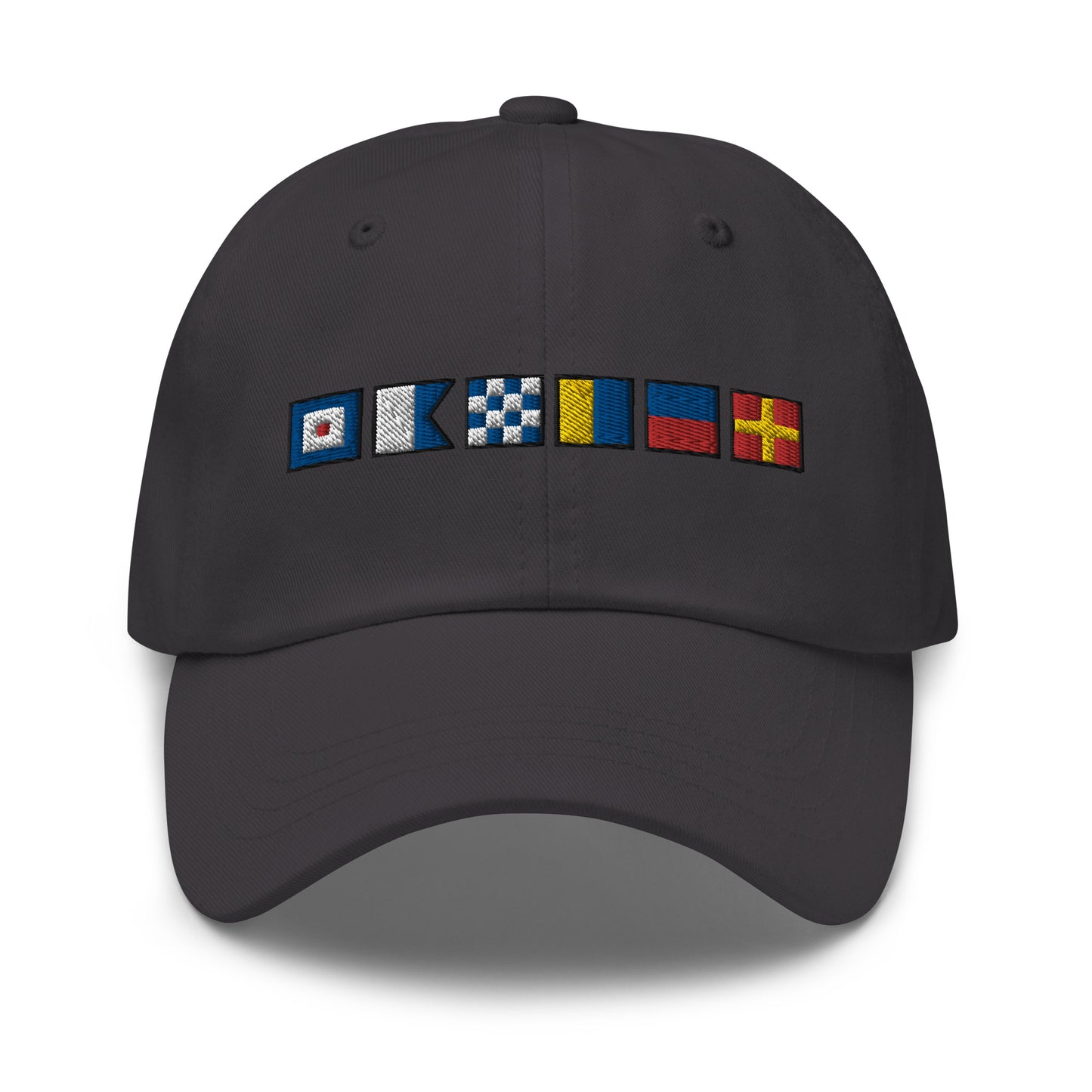 WANKER spelled out with Embroidered Nautical Signal Flags Dad hat