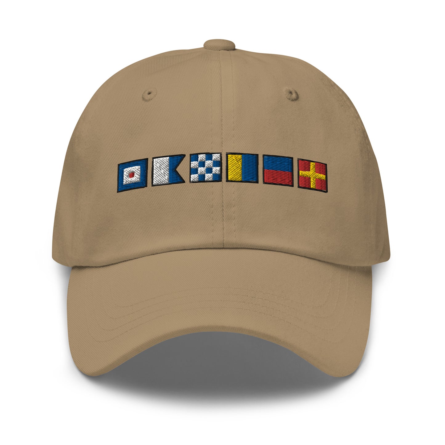 WANKER spelled out with Embroidered Nautical Signal Flags Dad hat