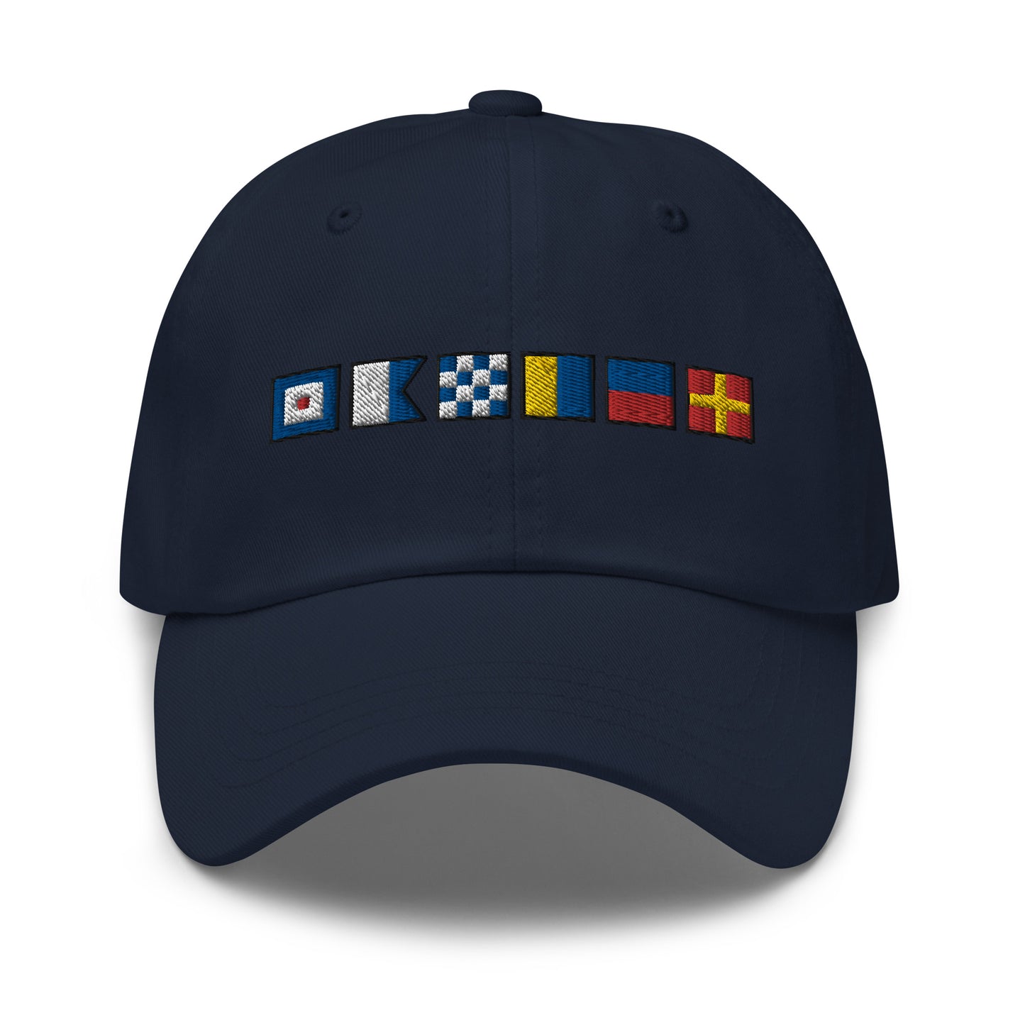 WANKER spelled out with Embroidered Nautical Signal Flags Dad hat