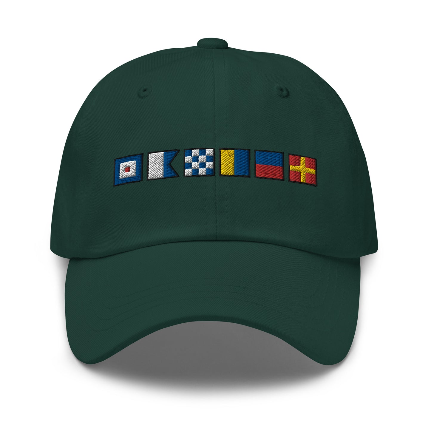 WANKER spelled out with Embroidered Nautical Signal Flags Dad hat