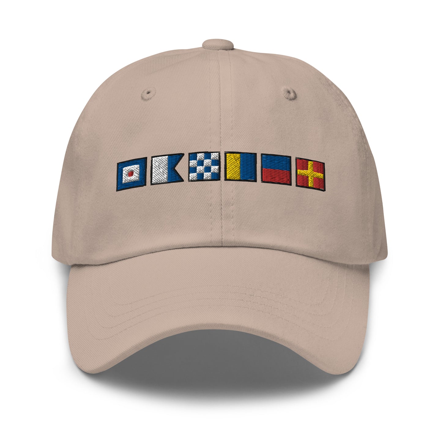 WANKER spelled out with Embroidered Nautical Signal Flags Dad hat