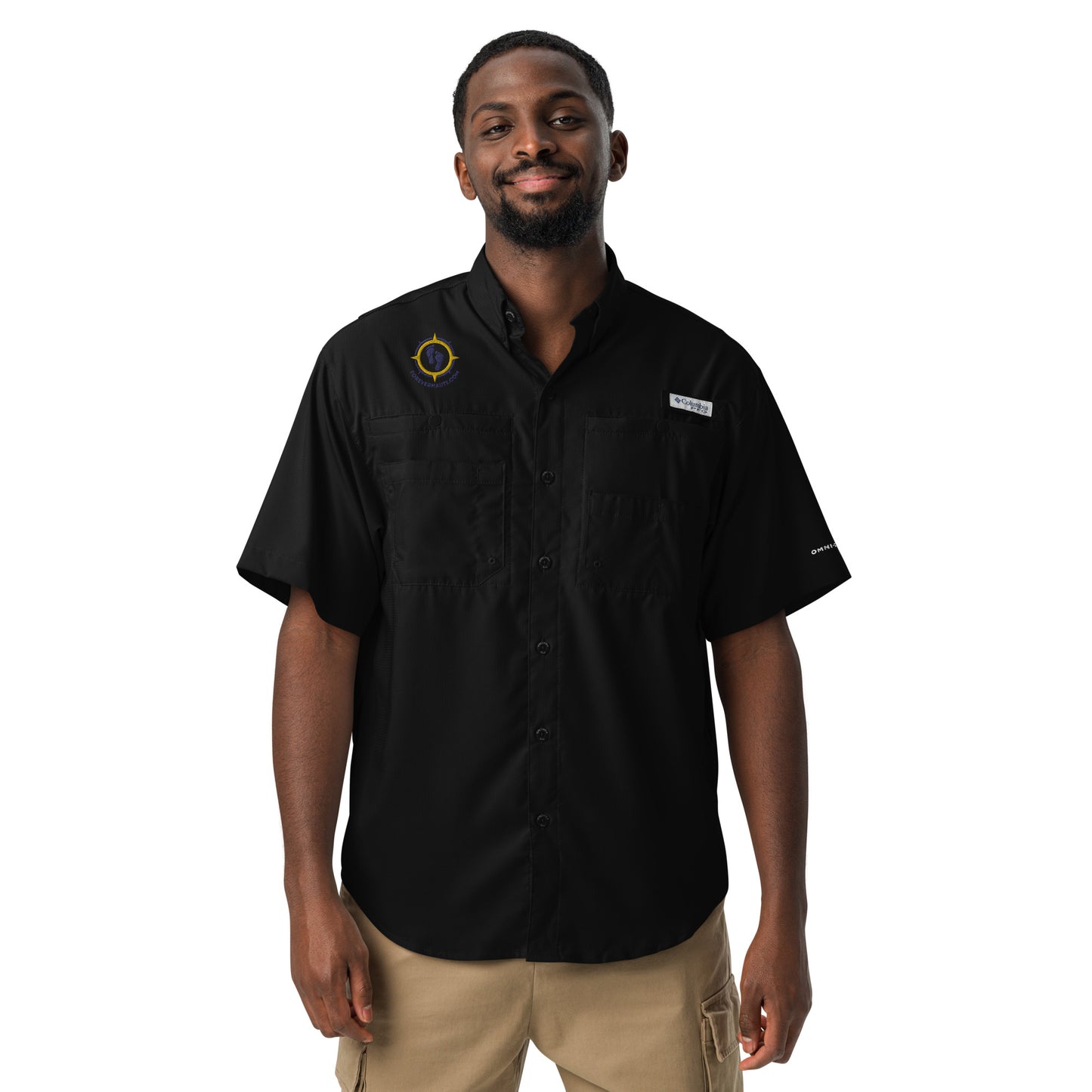 Forever Nauti Logo Men’s Columbia short sleeve button shirt