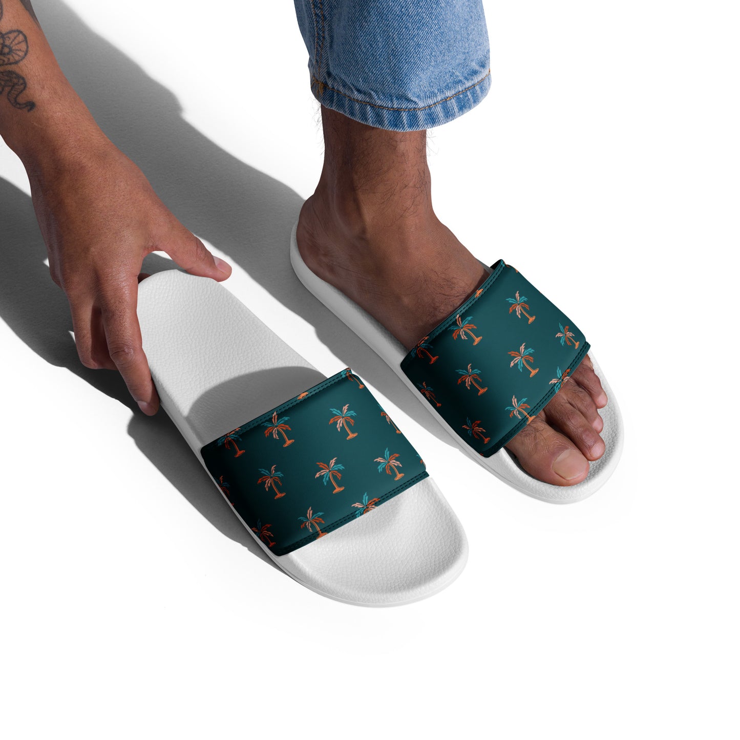 Palm Trees Design Men’s slides, Men's Sandals, Men's Flip Flops, Men's beach shoes, Pool Shoes