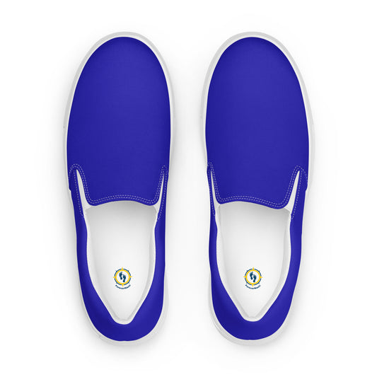 Men’s Royal Blue slip-on canvas shoes, Men's Blue Canvas Casual Summer Shoes