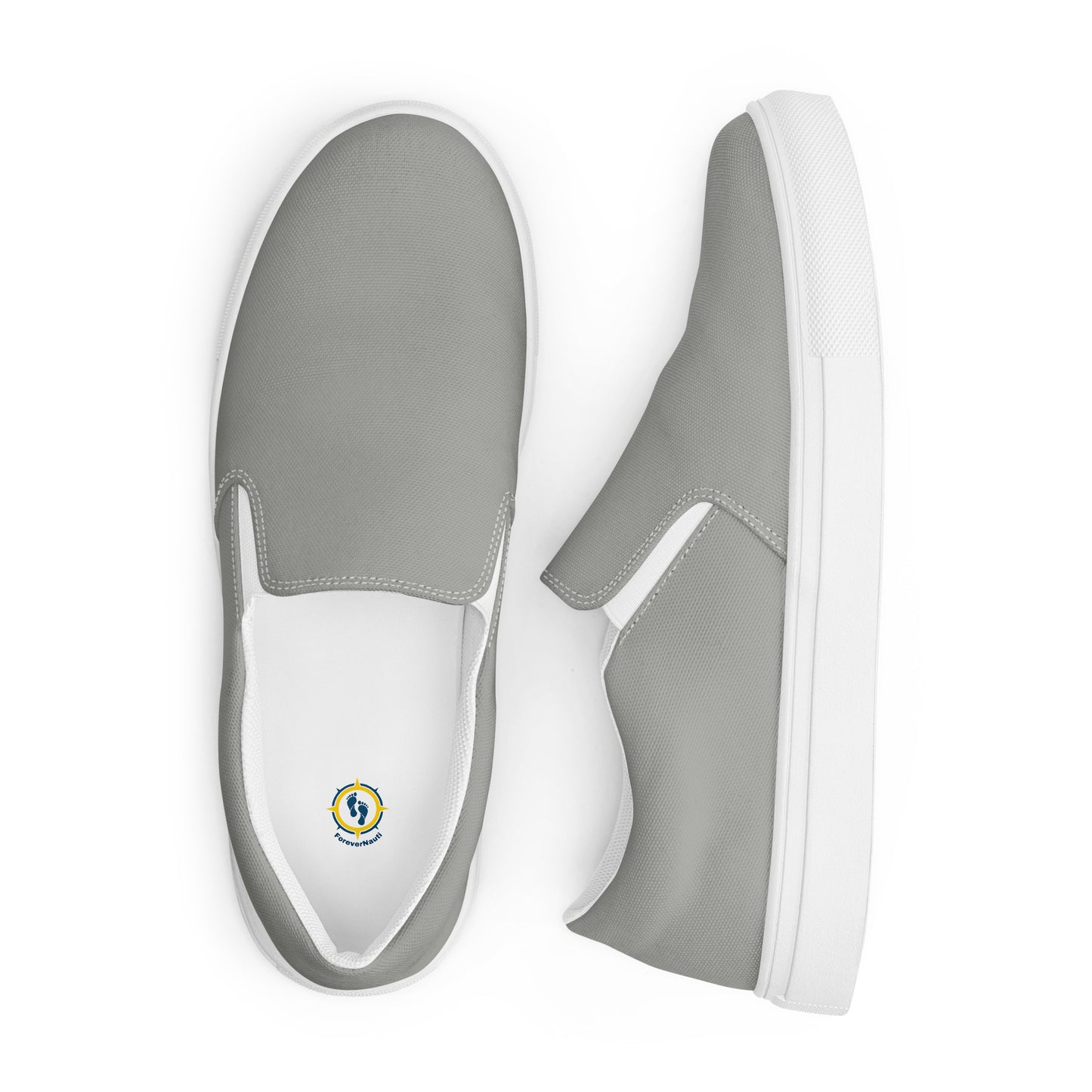 Men’s RT Light Grey slip-on canvas shoes, Men's Casual Summer Shoes, Cruising Shoes