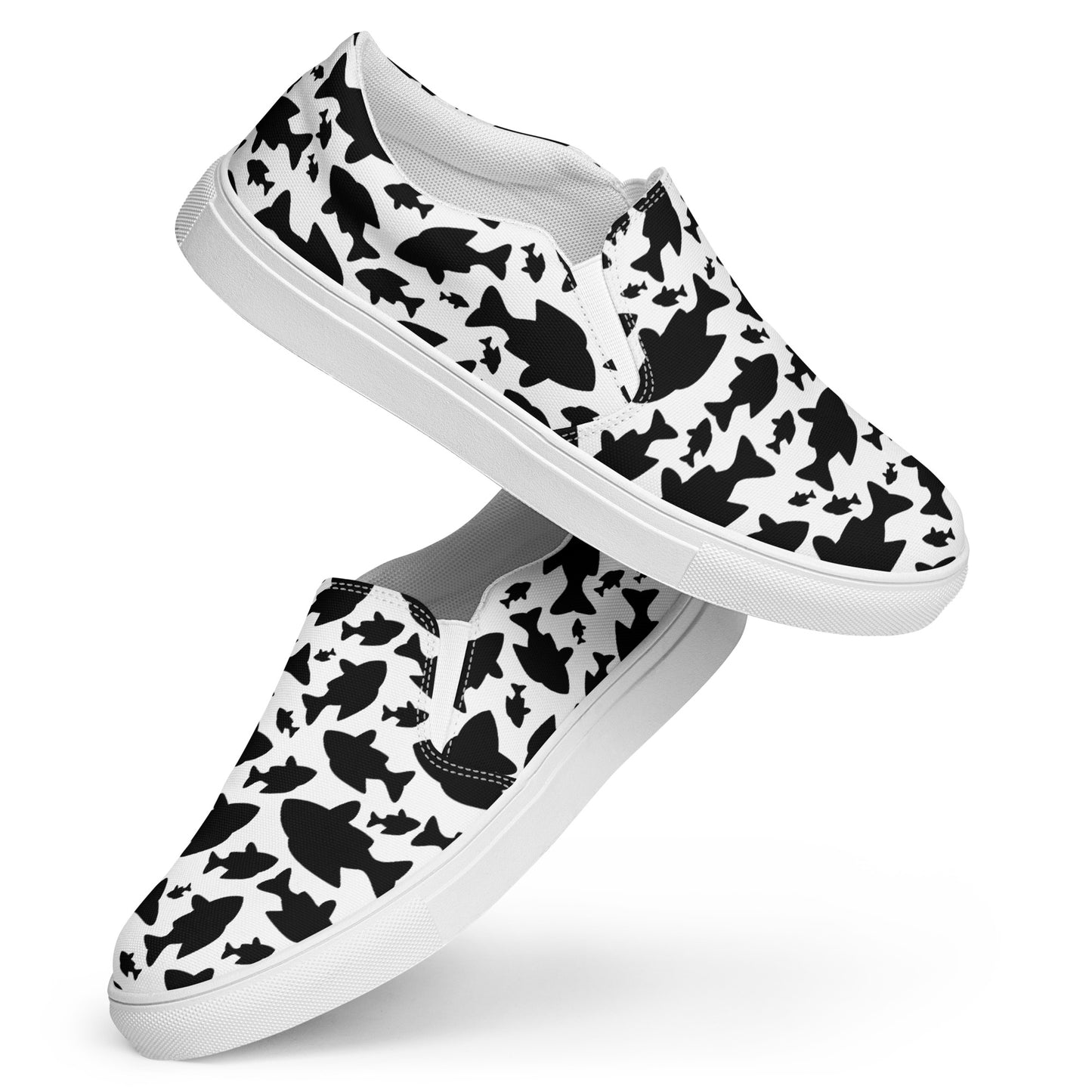 Men’s Fish Pattern slip-on canvas shoes