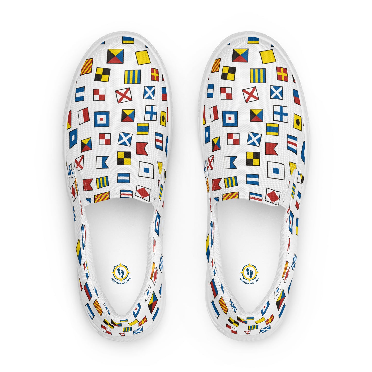 Men’s Nautical Flags slip-on canvas shoes, Men's Semaphore Flags Design Shoes