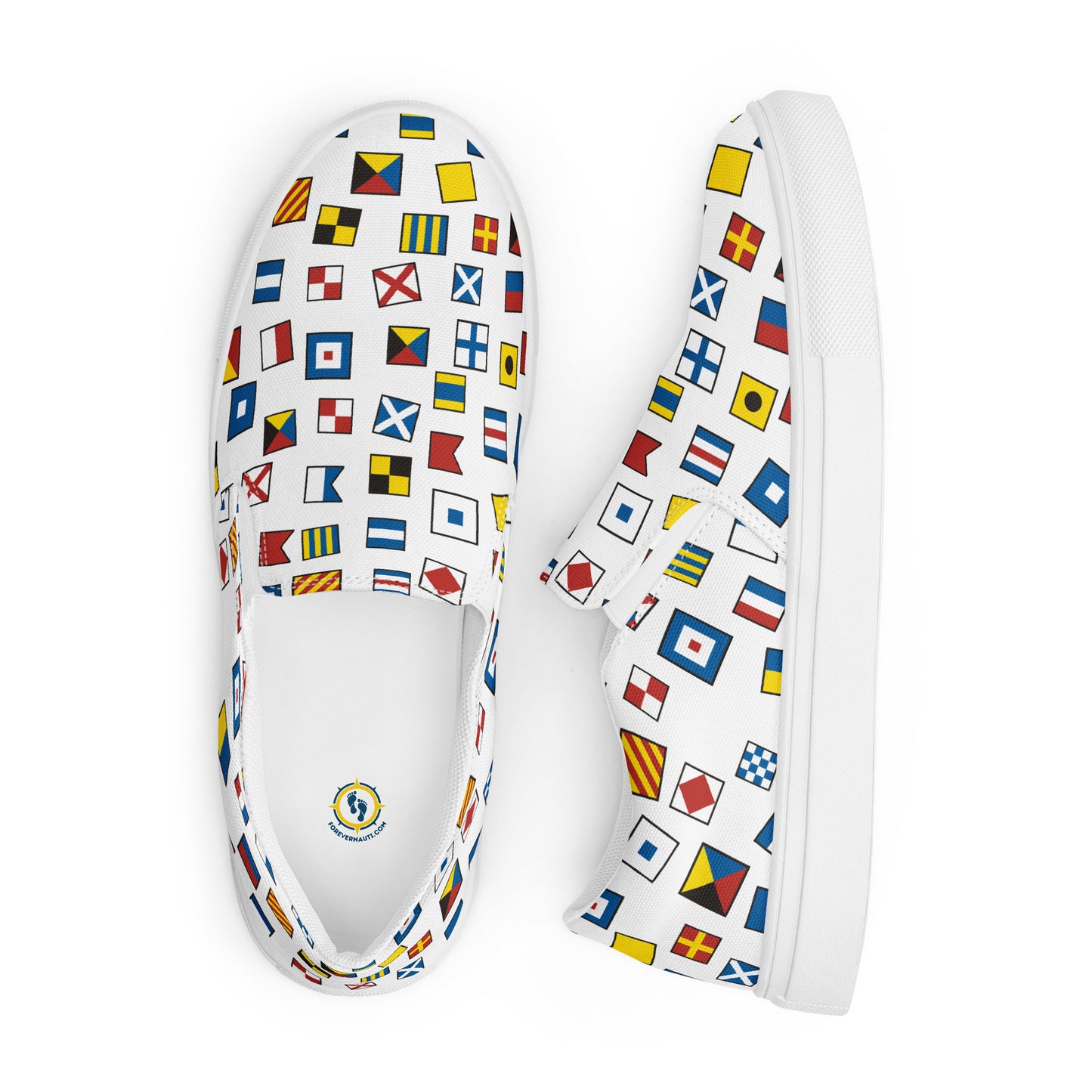 Men’s Nautical Flags slip-on canvas shoes, Men's Semaphore Flags Design Shoes