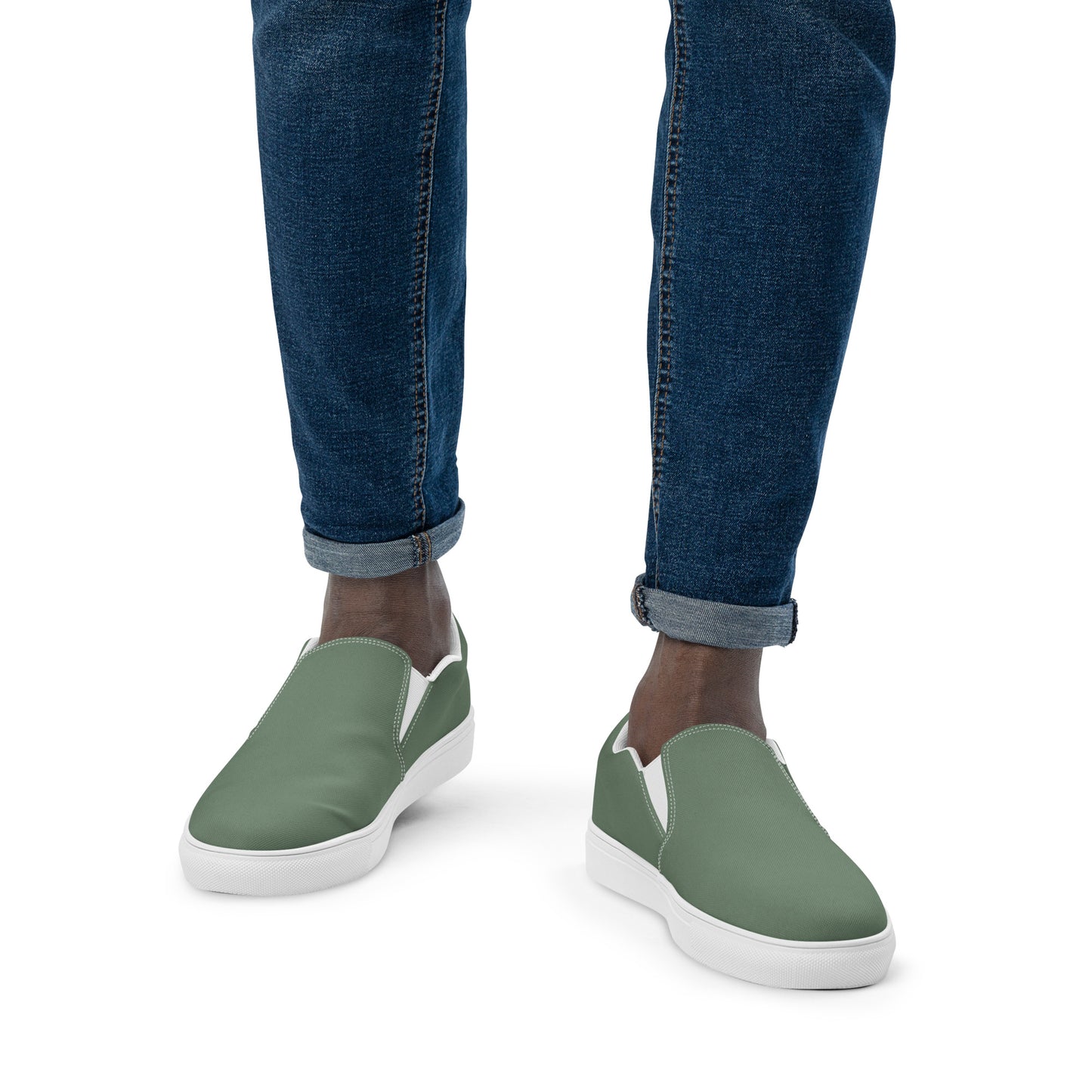 Men’s Blue-Green slip-on canvas shoes, Men's Casual Shoes, Men's Topsiders, Deck Shoes, Men's Boat Shoes