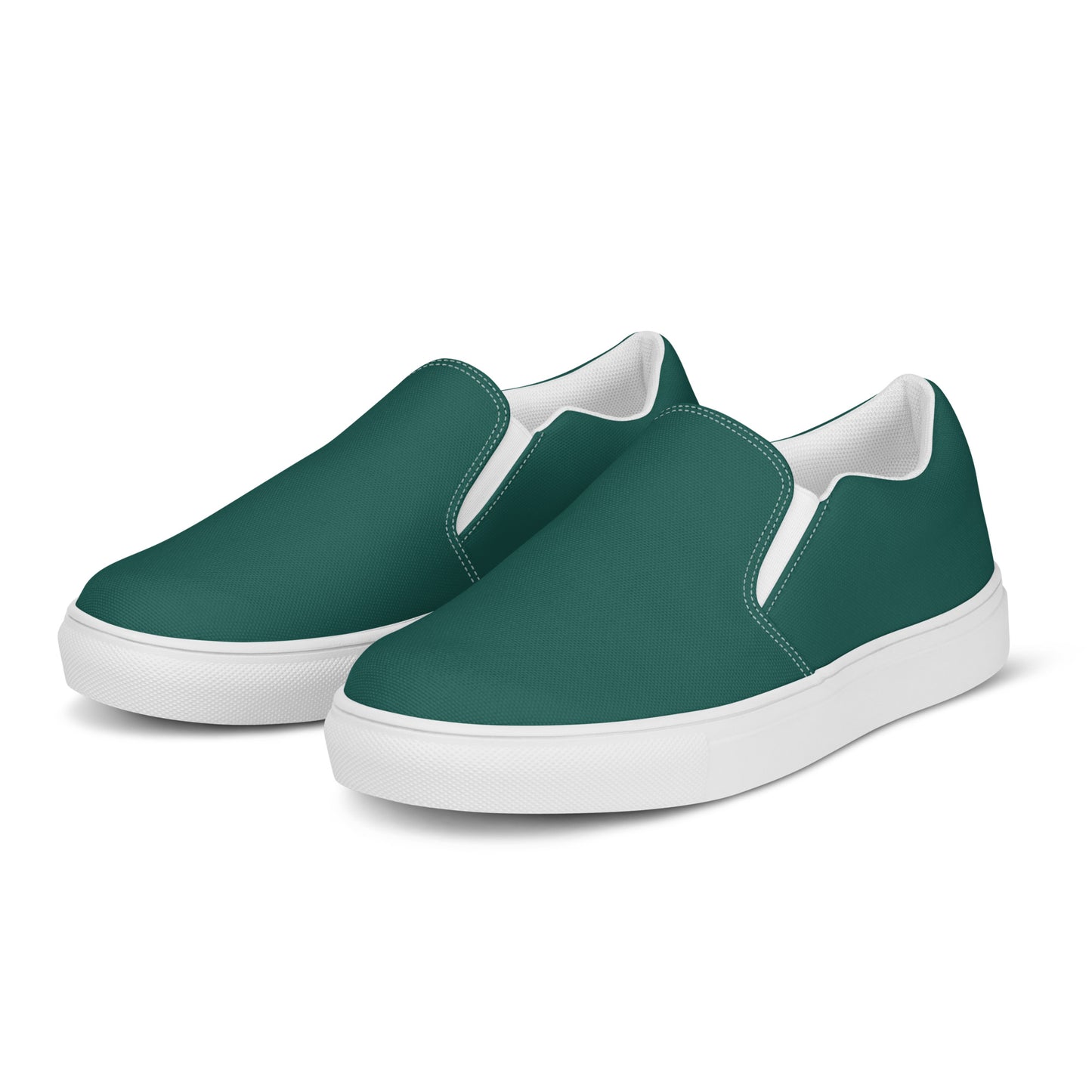 Men’s RT Hunter Green slip-on canvas shoes, Men's green casual summer shoes, Boat shoes