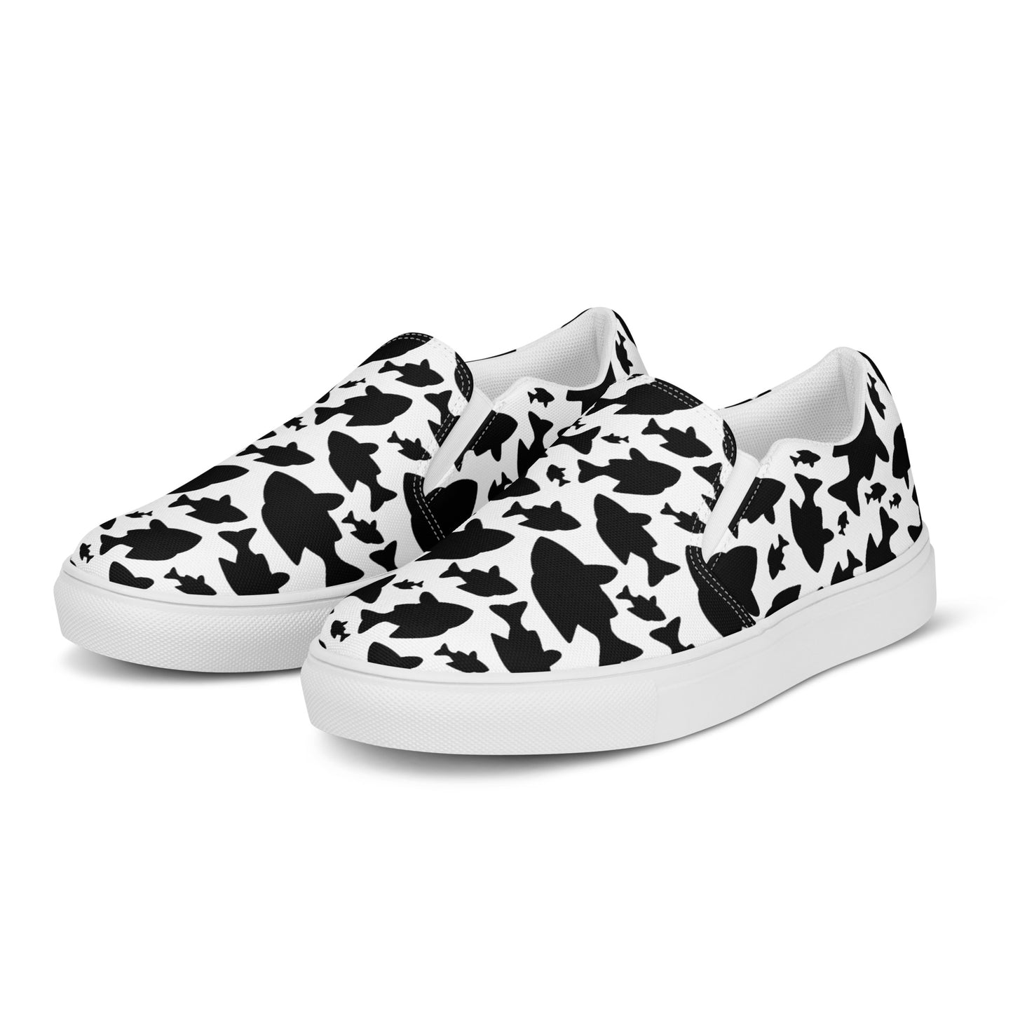 Men’s Fish Pattern slip-on canvas shoes