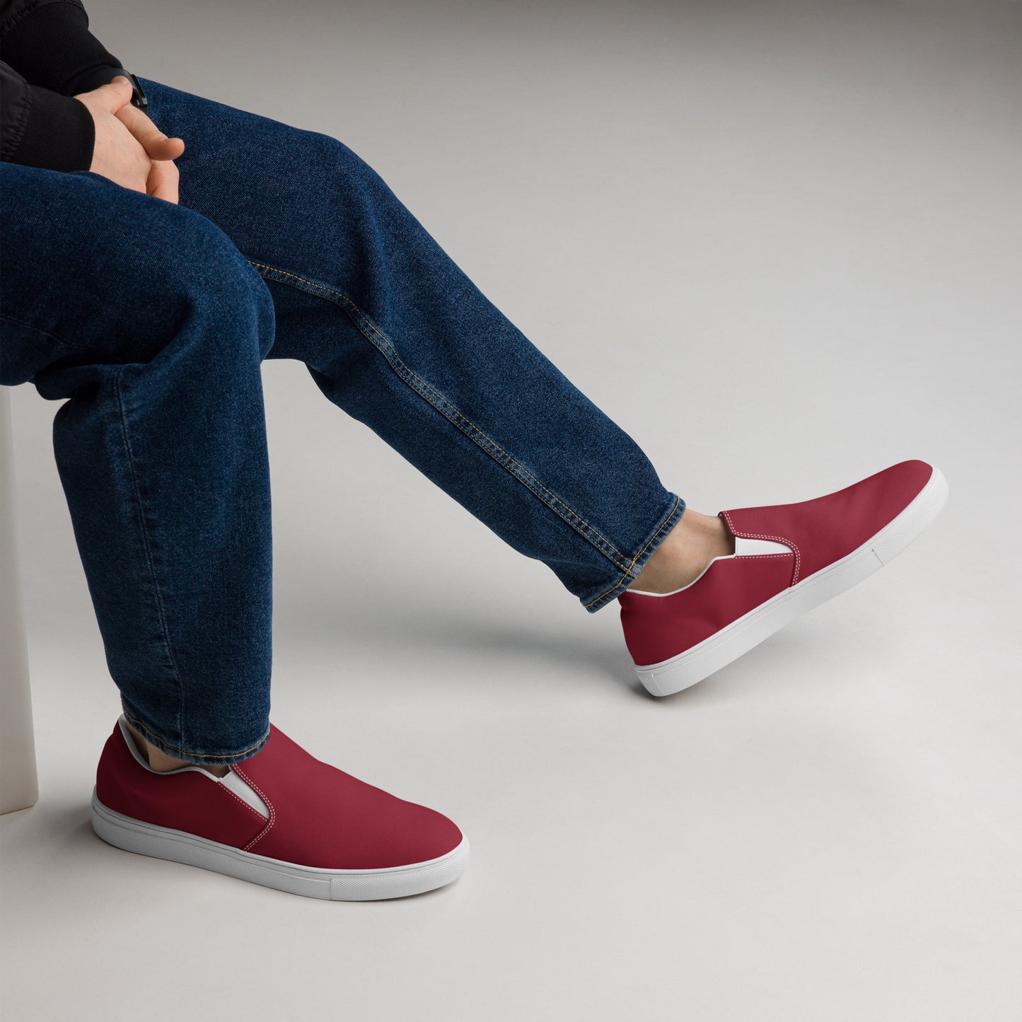 Men’s RT Claret Red slip-on canvas shoes, Cruising Shoes, Casual Summer Shoes, Boat Shoes