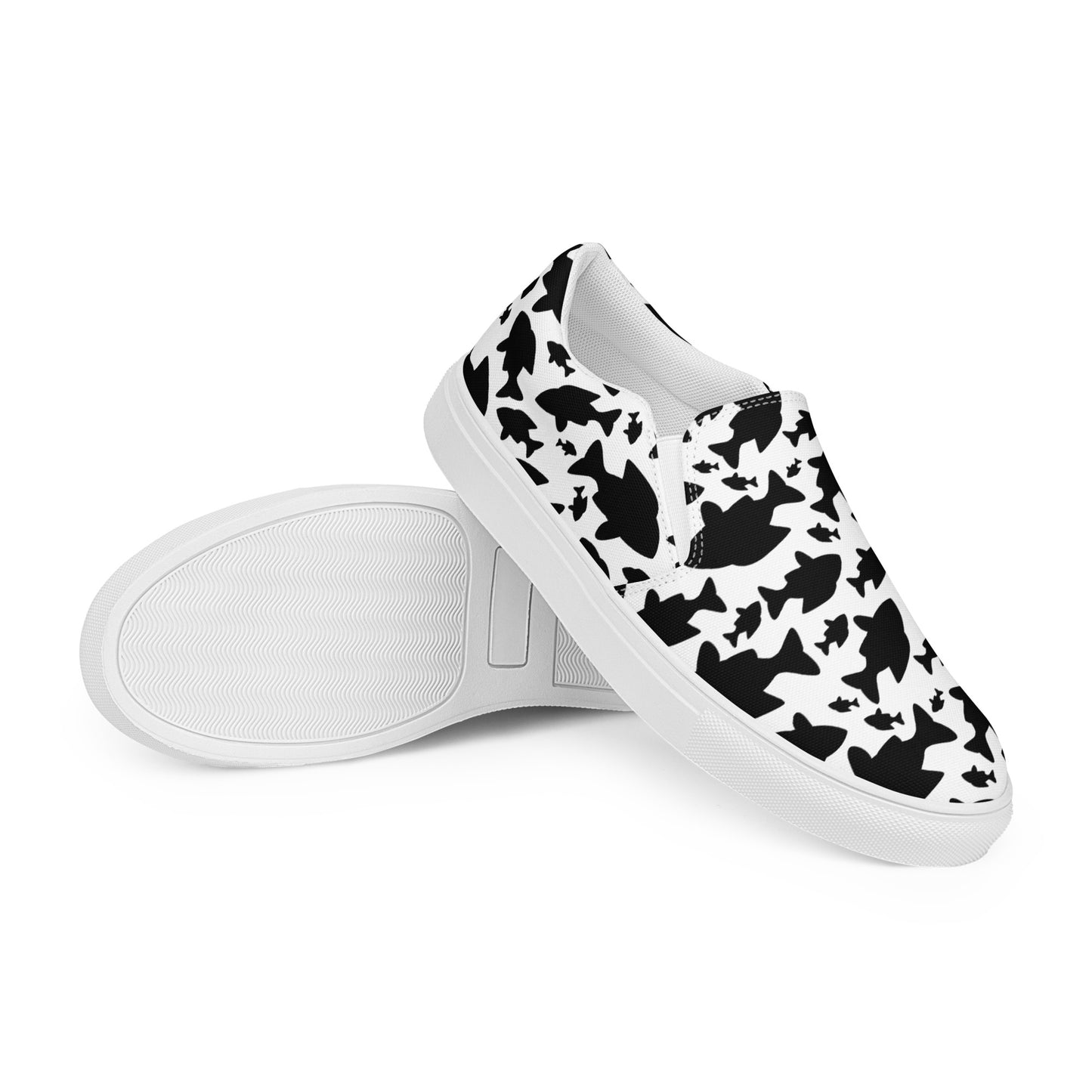 Men’s Fish Pattern slip-on canvas shoes