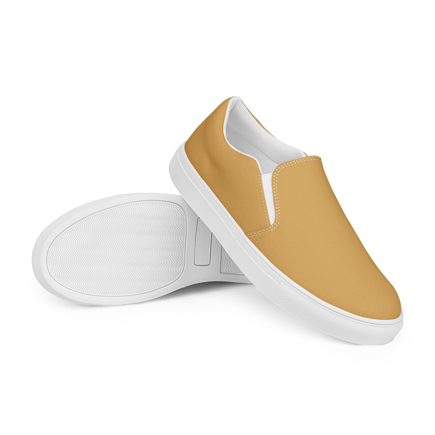 Men’s Tan slip-on canvas shoes, Men's Light Brown Casual Summer Shoes, Deck Shoes, Topsiders