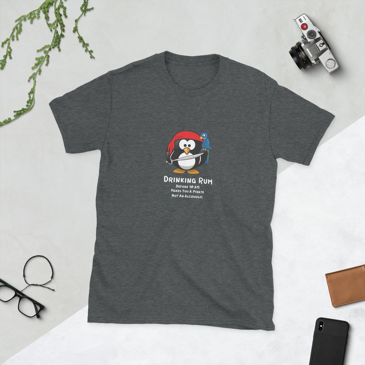 Funny Penguin Pirate Short-Sleeve Unisex T-Shirt, Boating Shirt, Gift For Skipper