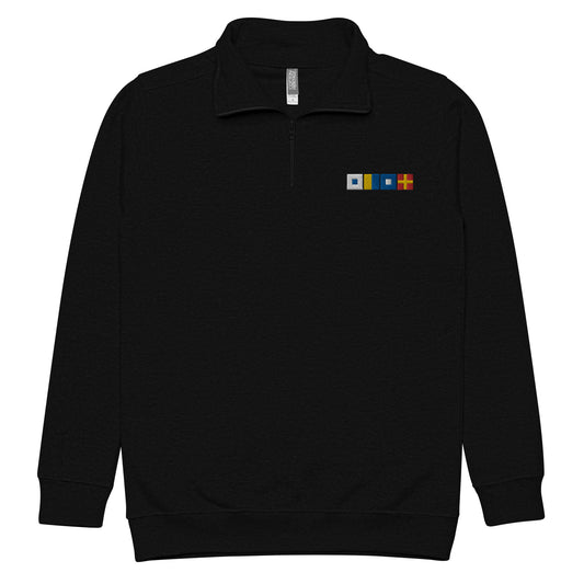 SKPR (skipper) spelled out with Embroidered Nautical Flags Unisex fleece pullover, Boat Gift