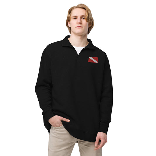 DIVER DOWN FLAG Embroidered Unisex Fleece Pullover
