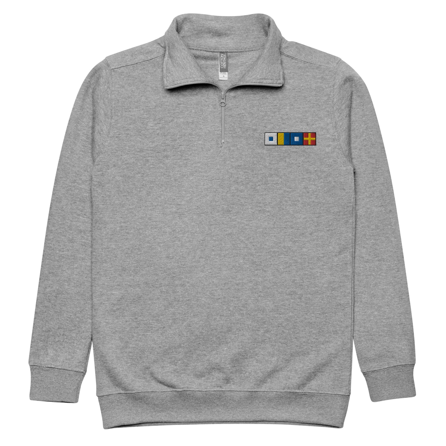 SKPR (skipper) spelled out with Embroidered Nautical Flags Unisex fleece pullover, Boat Gift