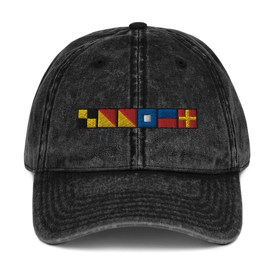 Looper spelled out with nautical (semaphore) Flags Vintage Cotton Twill Cap