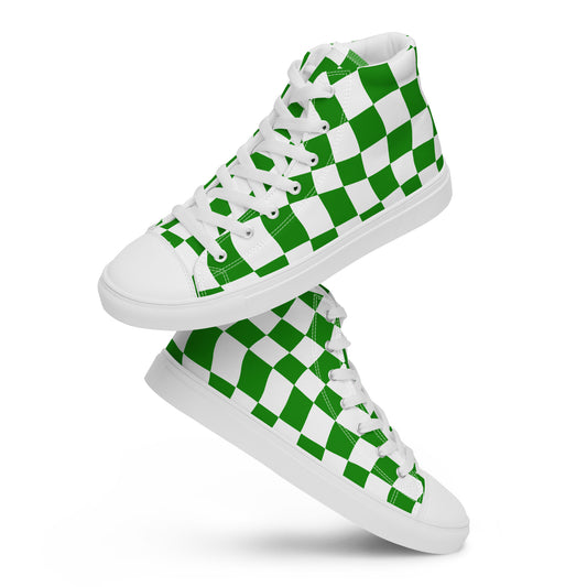 Women’s Green Checkered high top canvas shoes