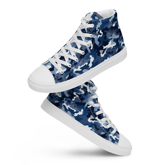 Women’s Ocean Camouflage Print high top canvas shoes, Camo Sneakers