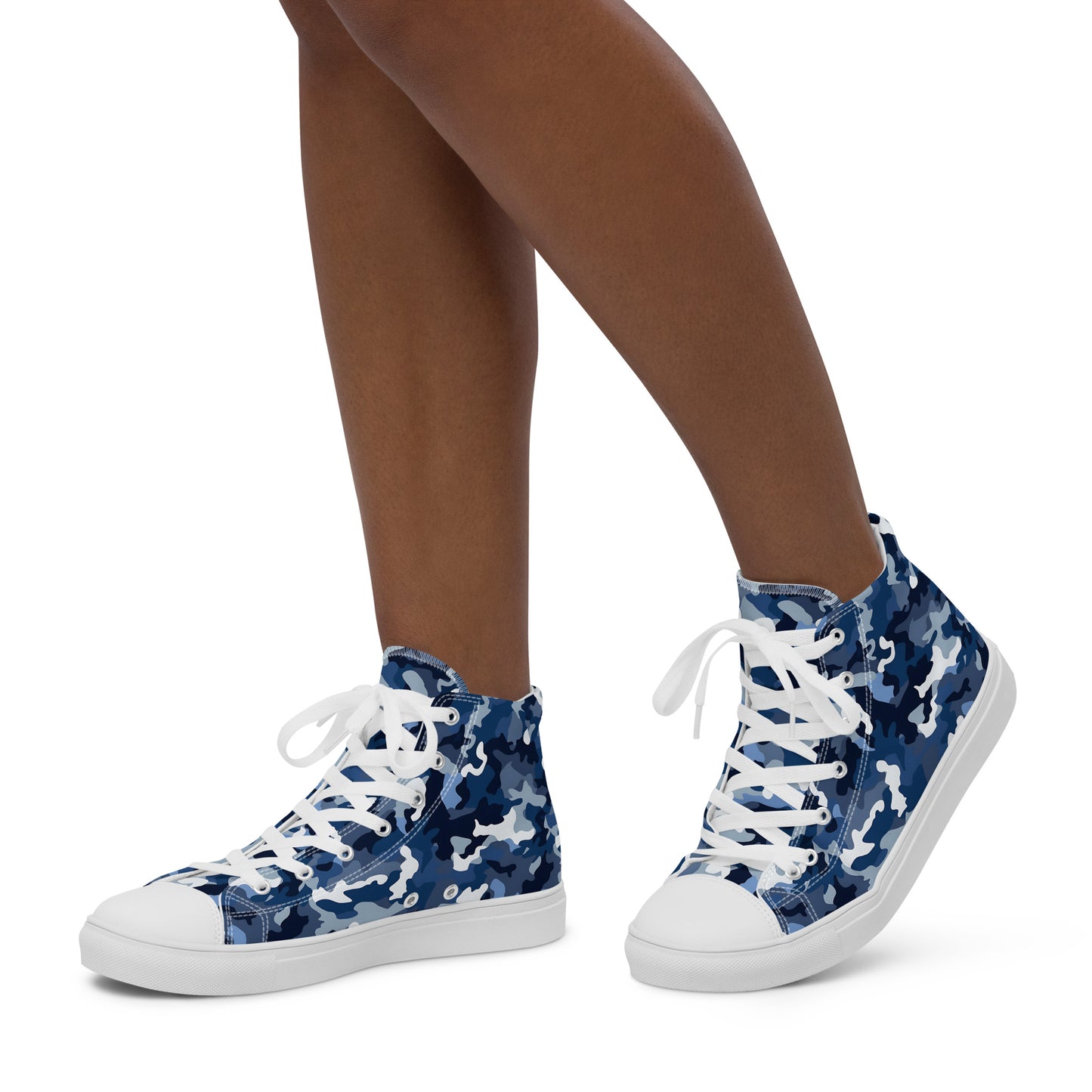 Women’s Ocean Camouflage Print high top canvas shoes, Camo Sneakers