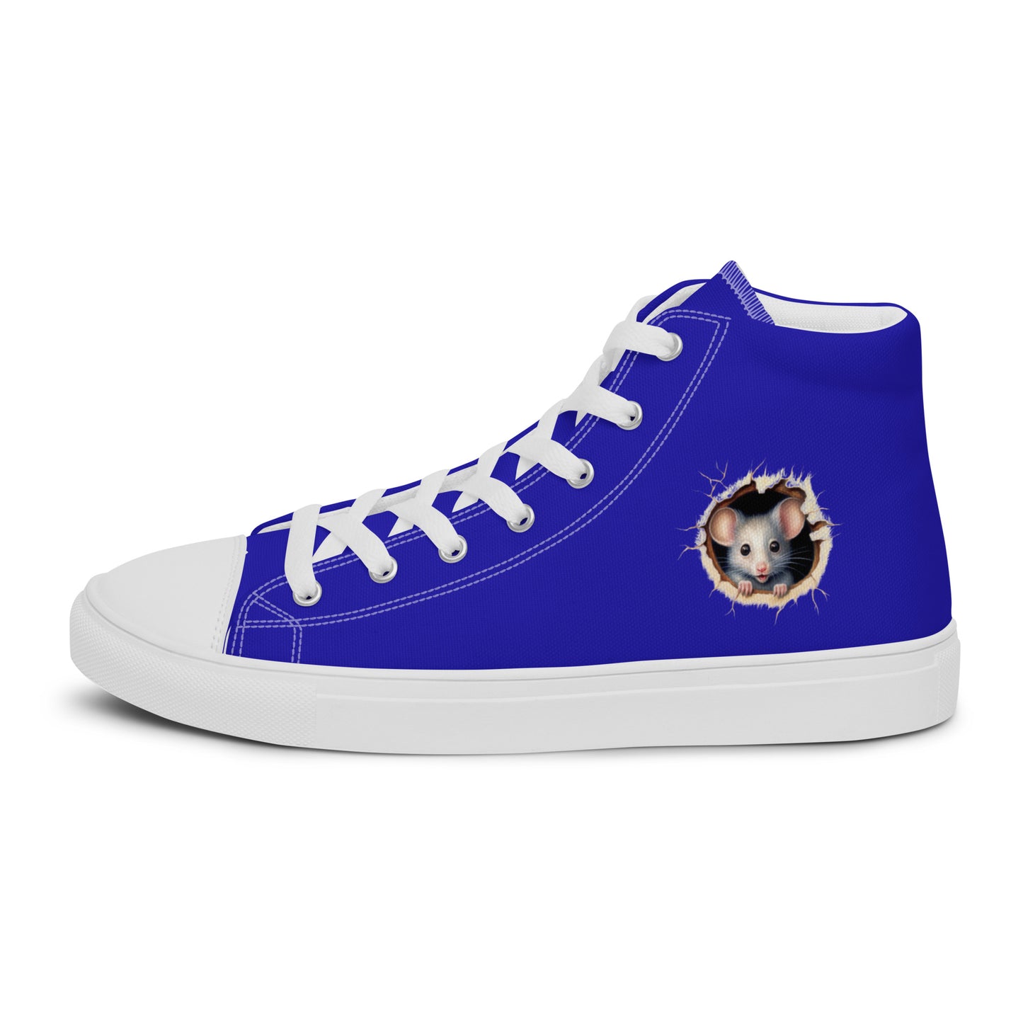 Women’s Royal Blue high top canvas shoes with mice