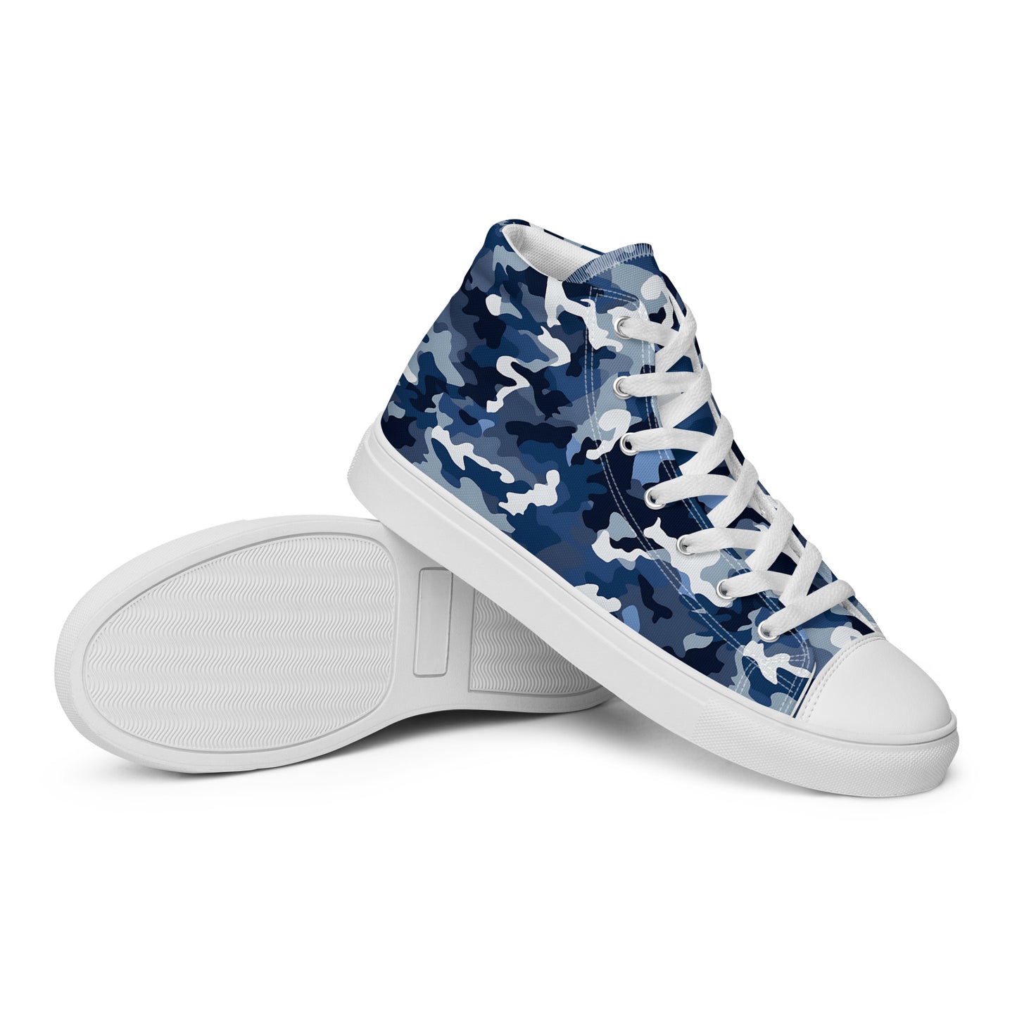 Women’s Ocean Camouflage Print high top canvas shoes, Camo Sneakers