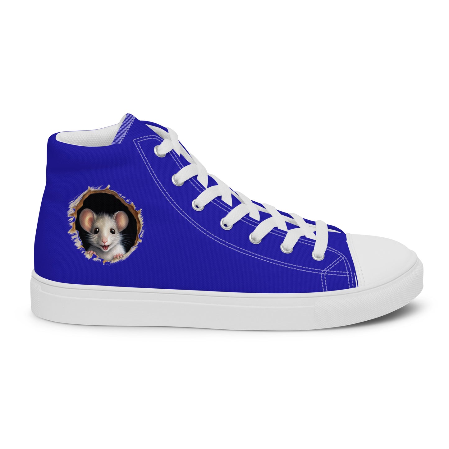 Women’s Royal Blue high top canvas shoes with mice