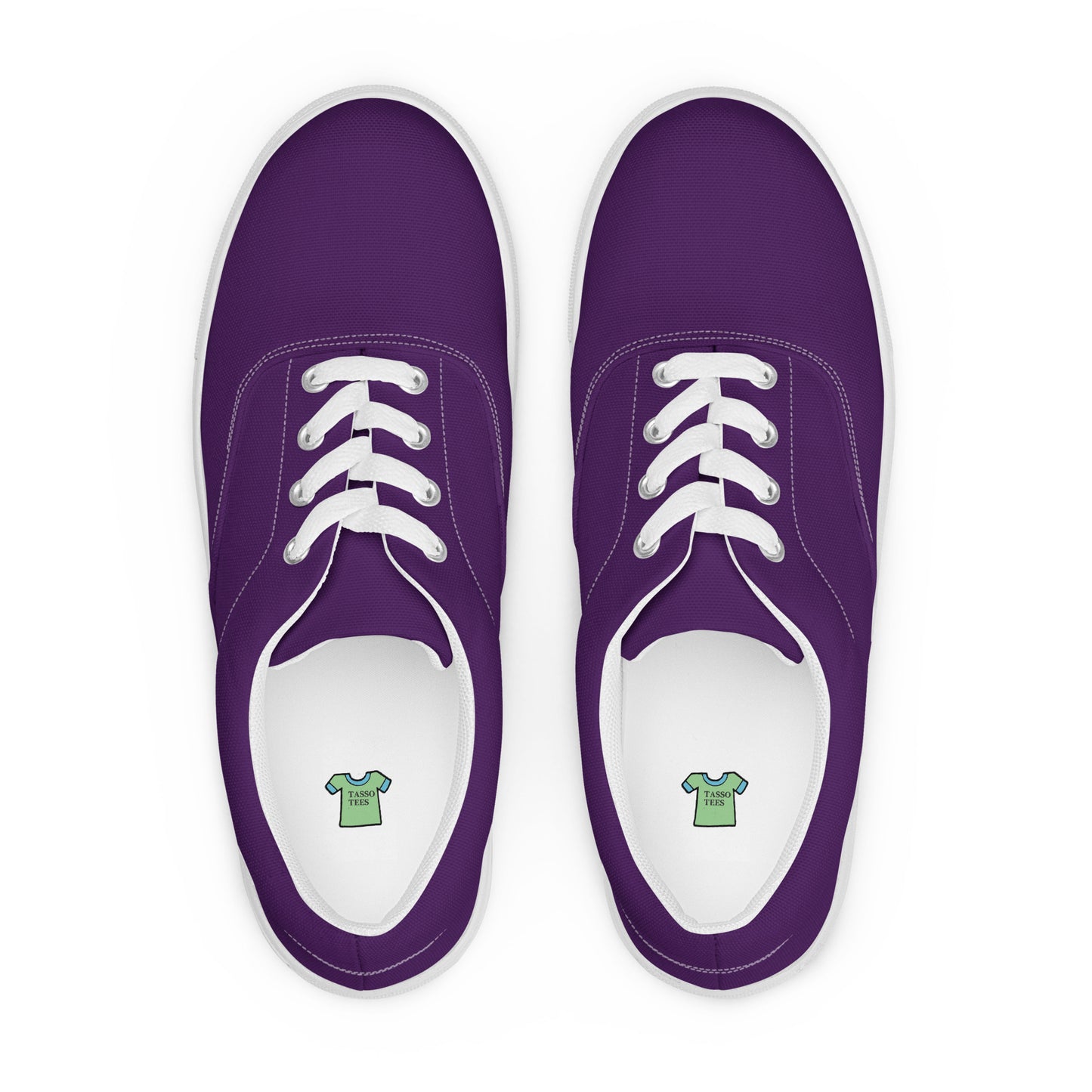 Women’s dark purple lace-up canvas shoes, women's royal purple sneakers