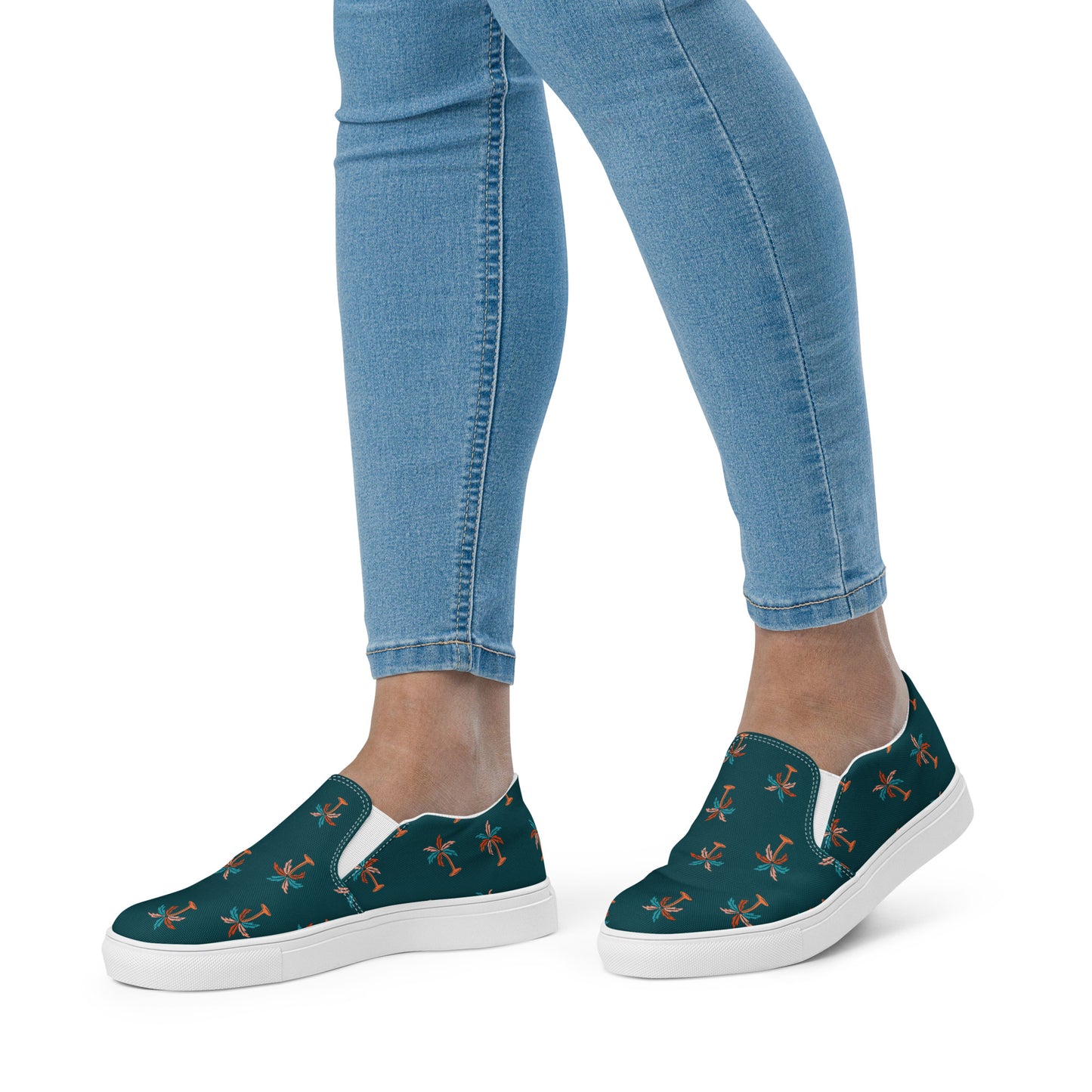 Women’s slip-on canvas shoes with Palm Trees Design, Women's casual summer shoes