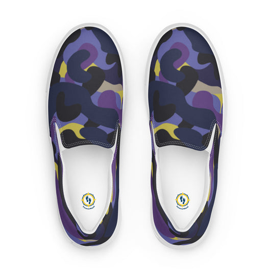 Women’s Camo slip-on canvas shoes, Purple camo shoes