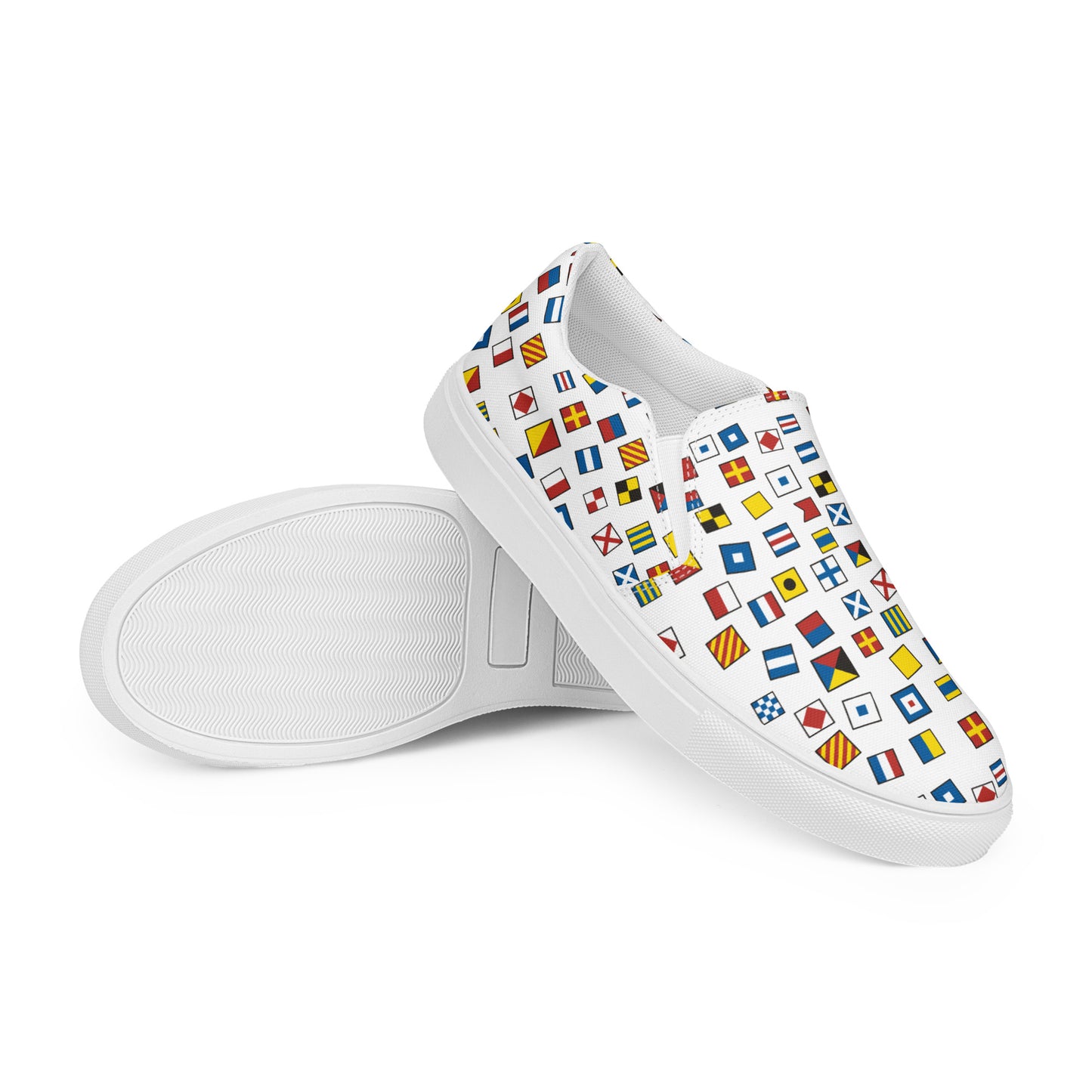 Women’s Nautical Flags slip-on canvas shoes, Semaphore Flags Casual Summer Shoes