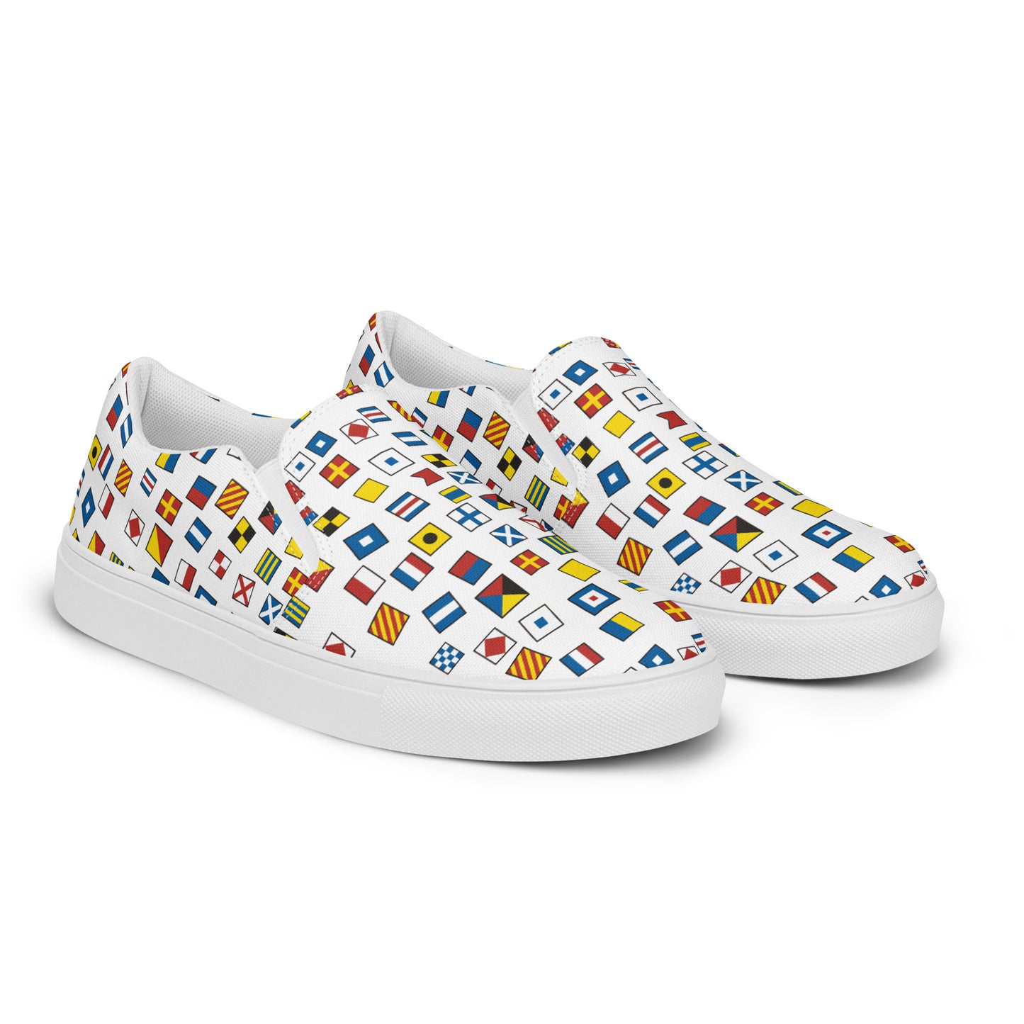 Women’s Nautical Flags slip-on canvas shoes, Semaphore Flags Casual Summer Shoes