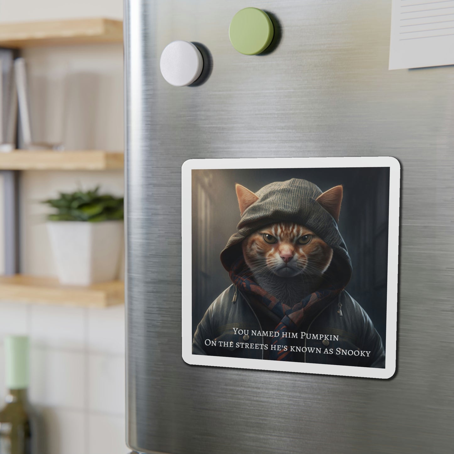 Thug Cat Refrigerator Magnets, Cat Humor, Gift for Cat Lovers, Funny Cat Frig Magnets