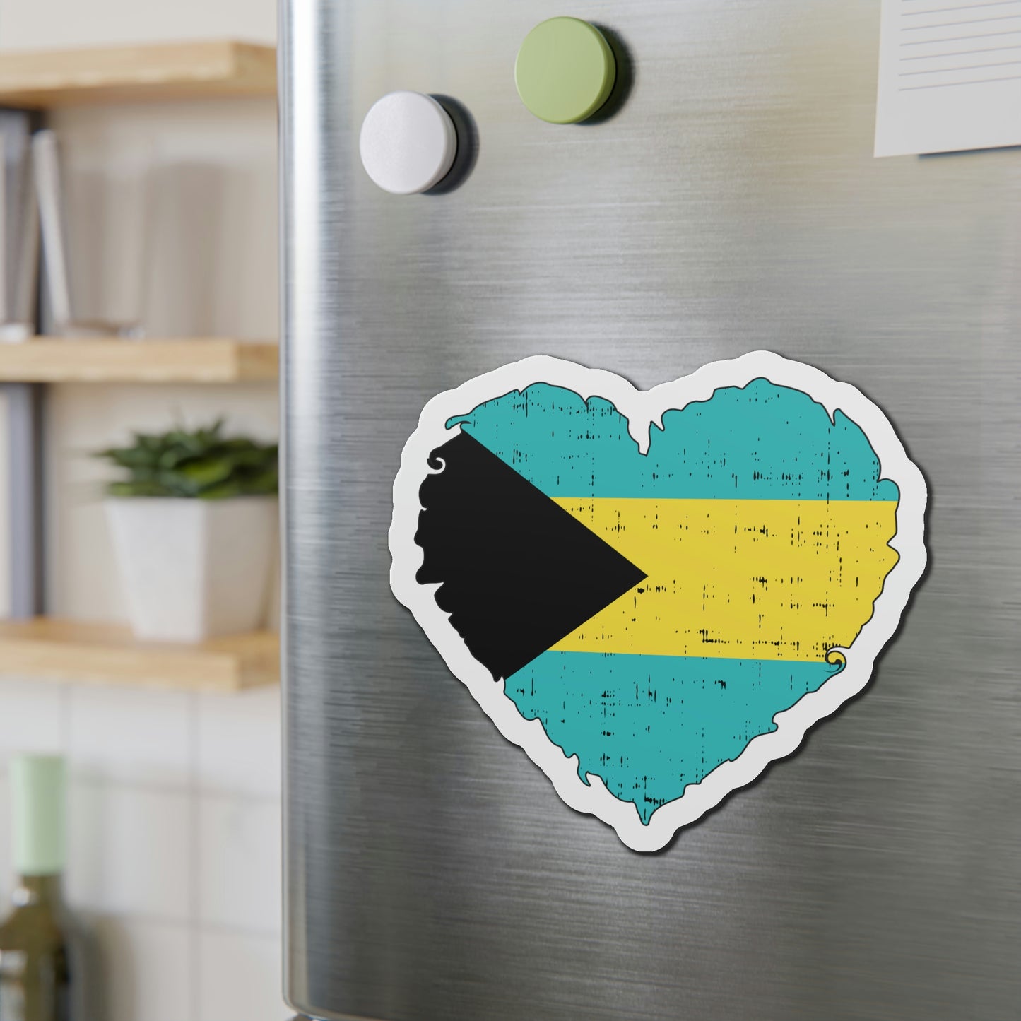 Heart Shaped Bahamas Flag Die-Cut Magnets, I love the Bahamas, Nautical Refrigerator Magnet, Gift For Cruisers, Boat Gift