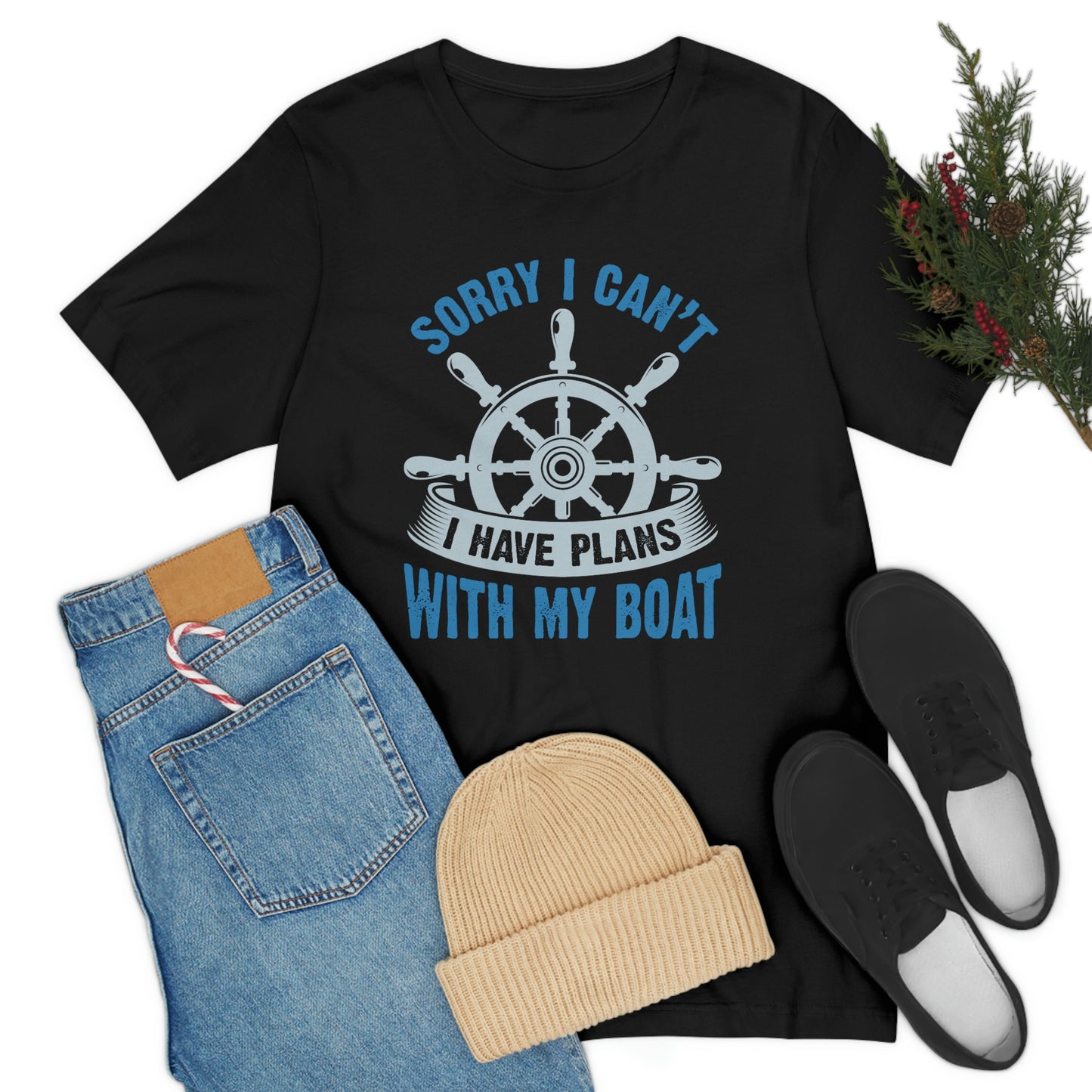 Sorry I Have Plans With My Boat Unisex Sleeve Tee,  Funny Nautical T-shirt, Boating Shirt, Gift For Sailor