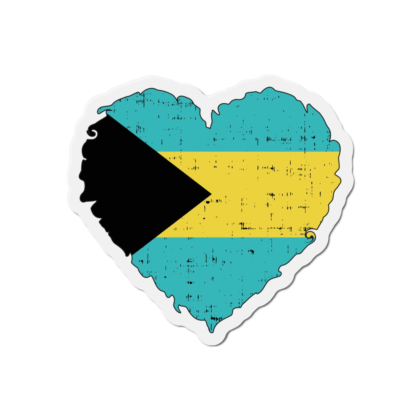 Heart Shaped Bahamas Flag Die-Cut Magnets, I love the Bahamas, Nautical Refrigerator Magnet, Gift For Cruisers, Boat Gift