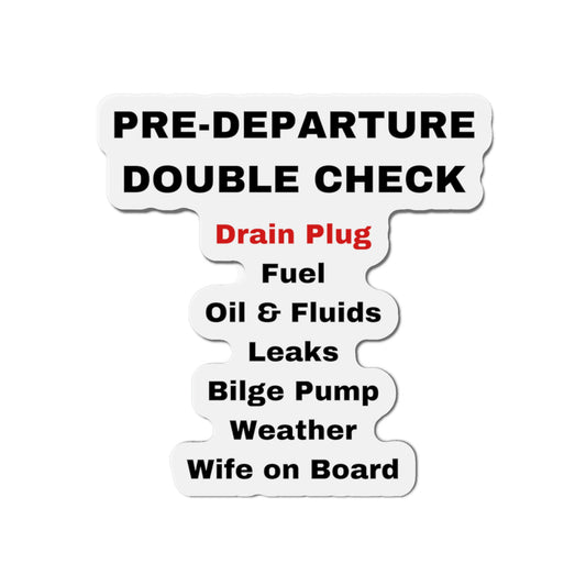 Boat Pre-Departure Double Checklist Die-Cut Refrigerator Magnets, Boat Gift, Gift for Skipper