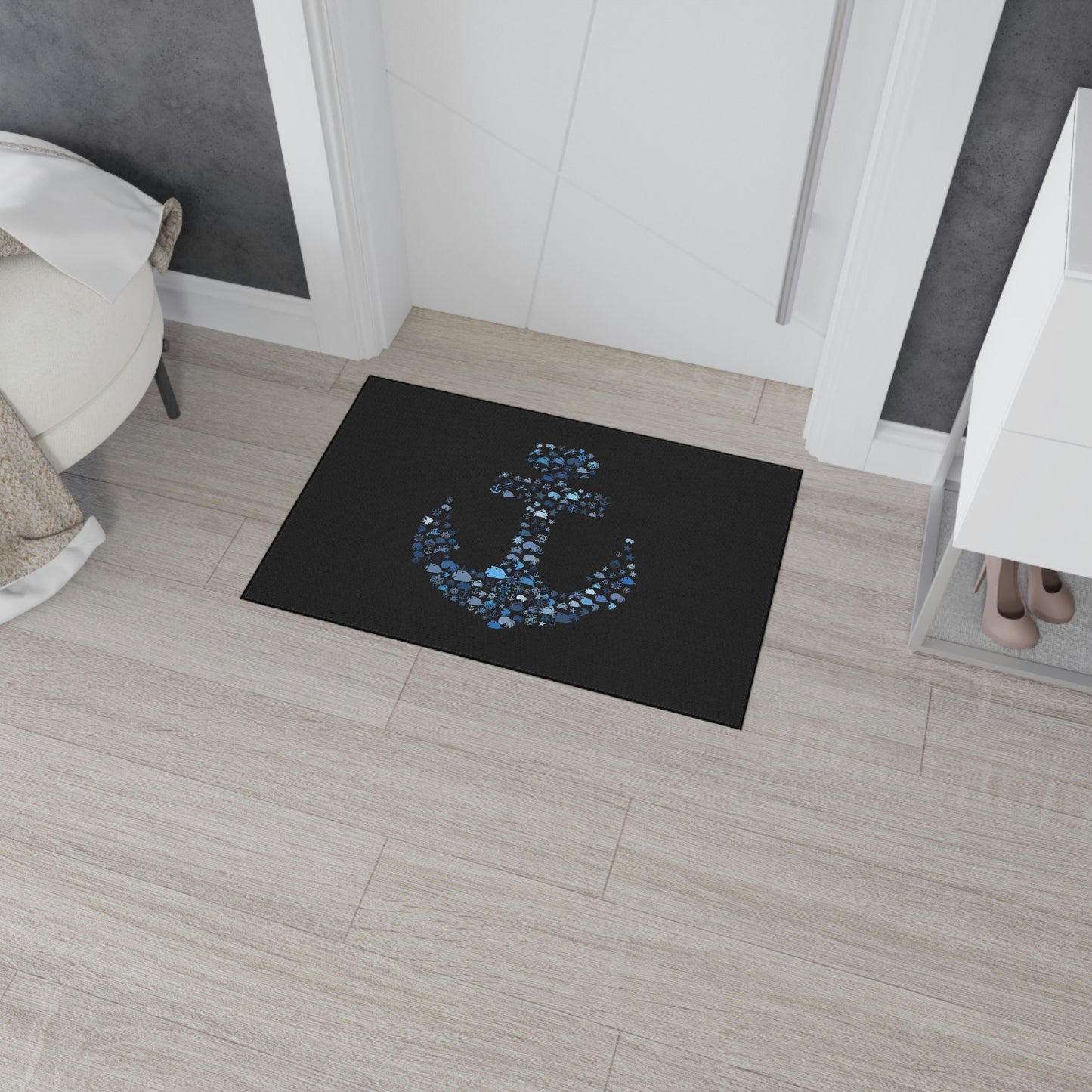 Nautical Anchor Heavy Duty Floor Mat, Dock Mat, Cockpit mat, Sea life Anchor Design