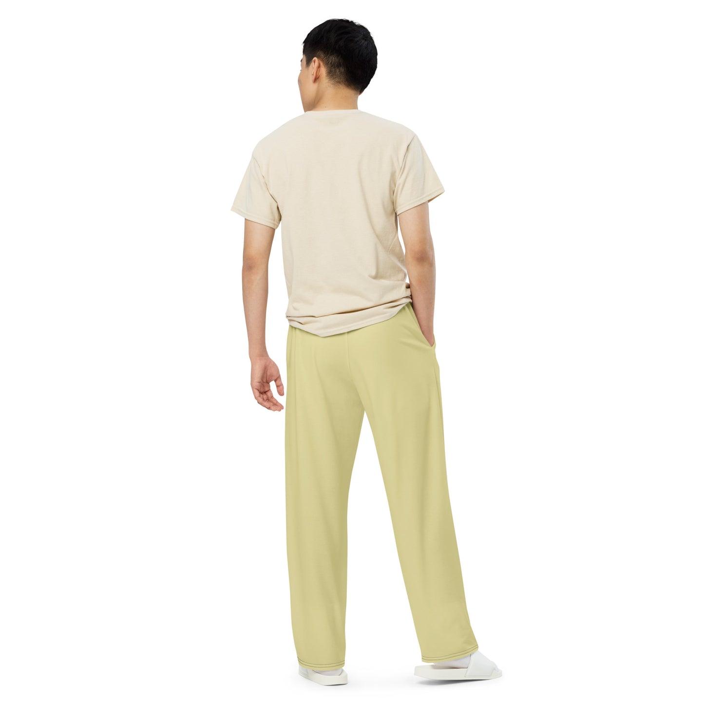 Sand unisex wide-leg pants, Casual Beige Pants