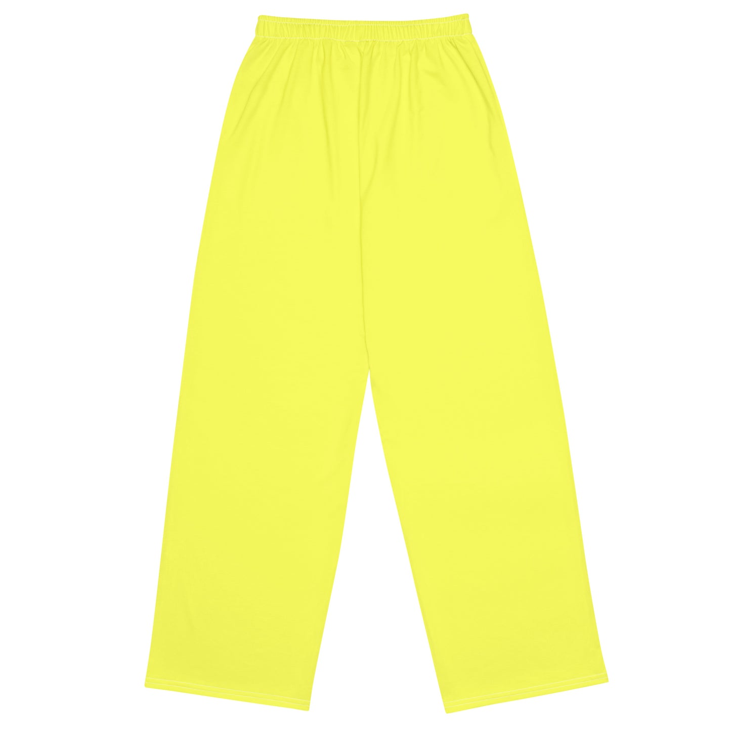 Hello Yellow unisex wide-leg pants, Yellow baggy casual pants, summer pants,